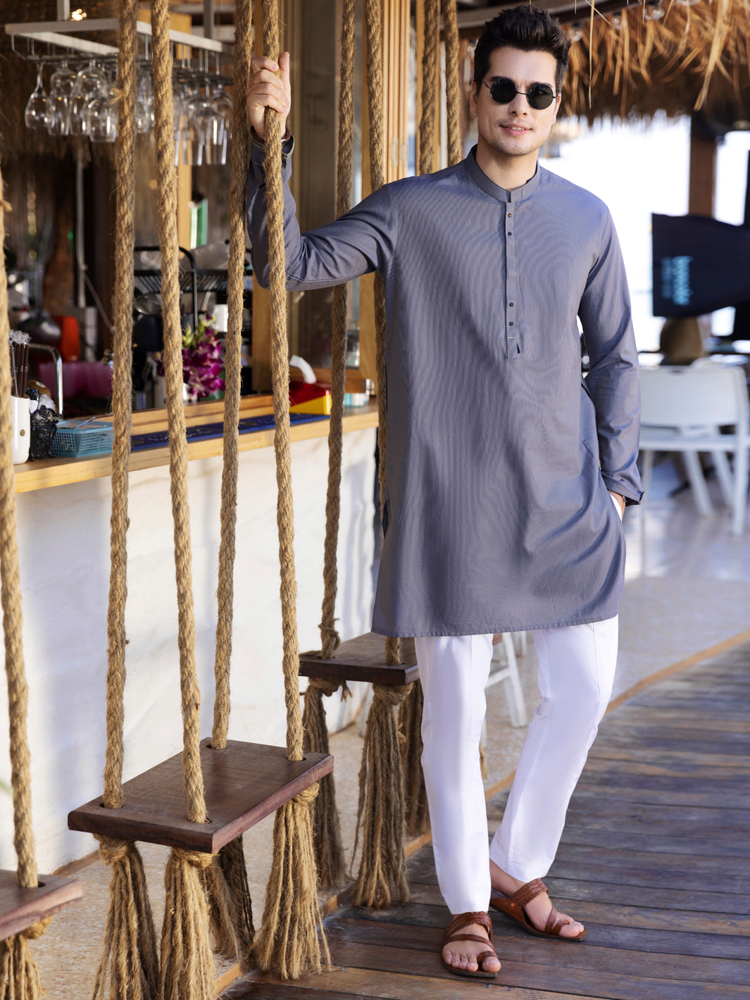 Grey Kurta - AL-K-998