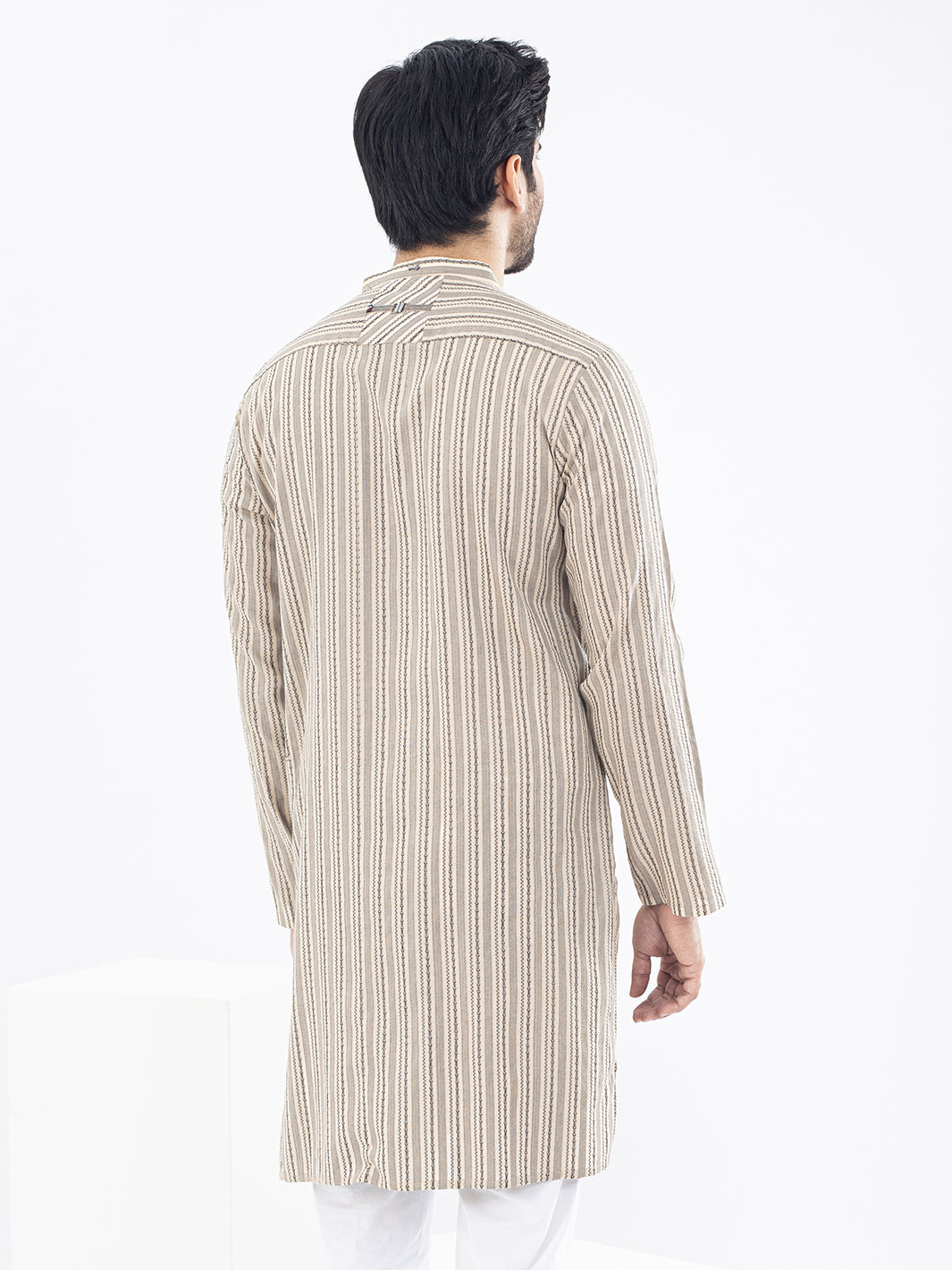 Cream Cotton Kurta - AL-K-1075