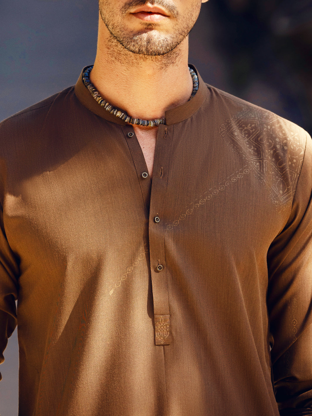 Brown Blended Kurta - AL-K-1091