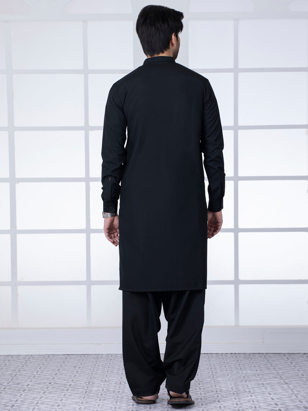 Black Blended Kameez Shalwar - AL-KS-2779