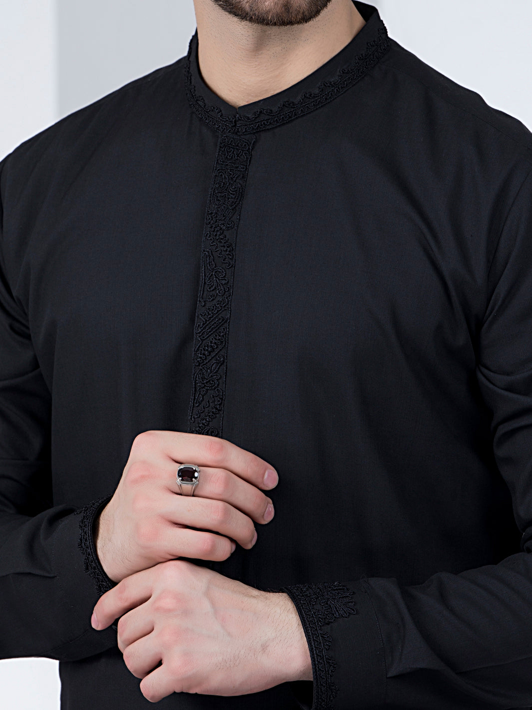 Black Blended Kameez Shalwar - AL-KS-2781