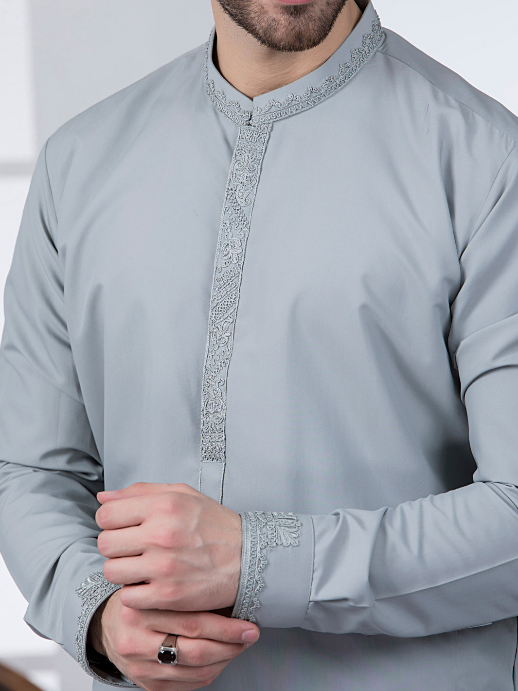 Grey Blended Kameez Shalwar - AL-KS-2784