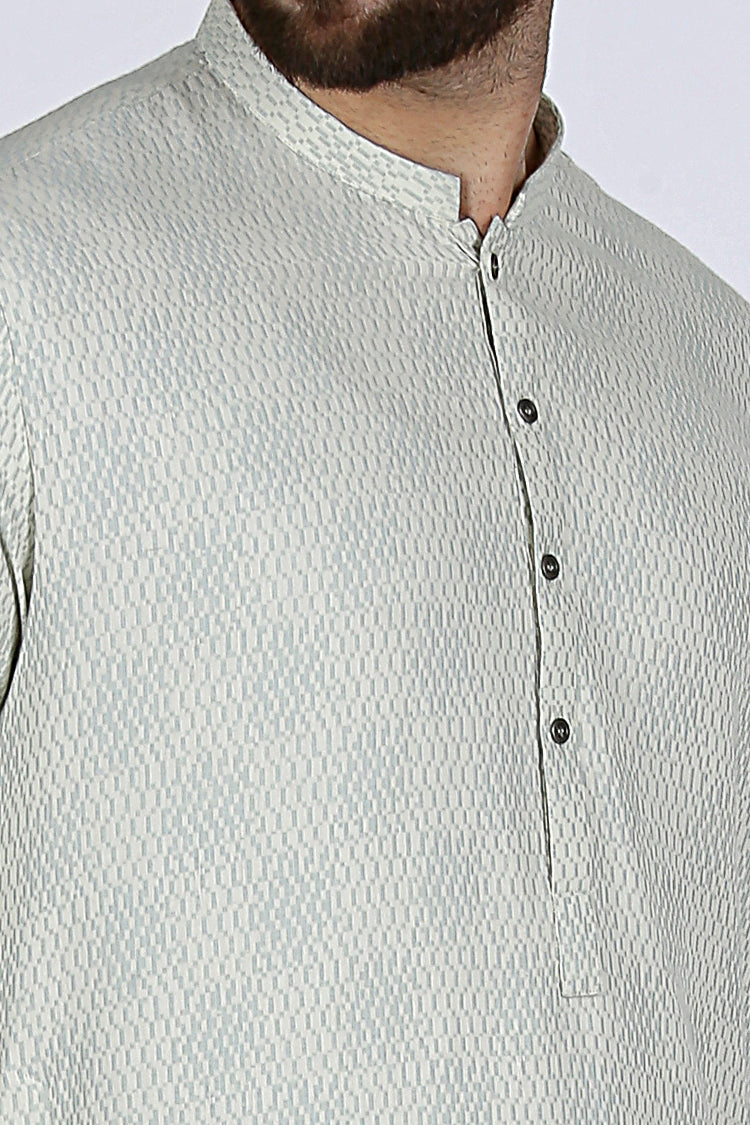 Sky Blue Slim Fit Kurta - AL-K-501