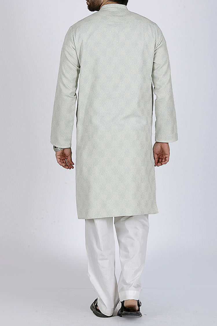 Sky Blue Slim Fit Kurta - AL-K-501
