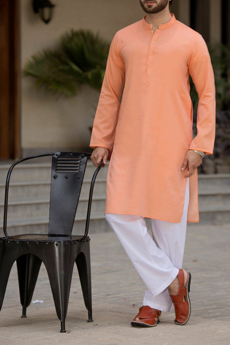 Peach Blended Kurta - AL-K-597