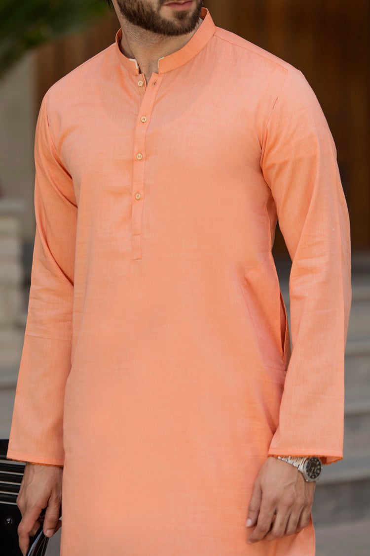 Peach Blended Kurta - AL-K-597