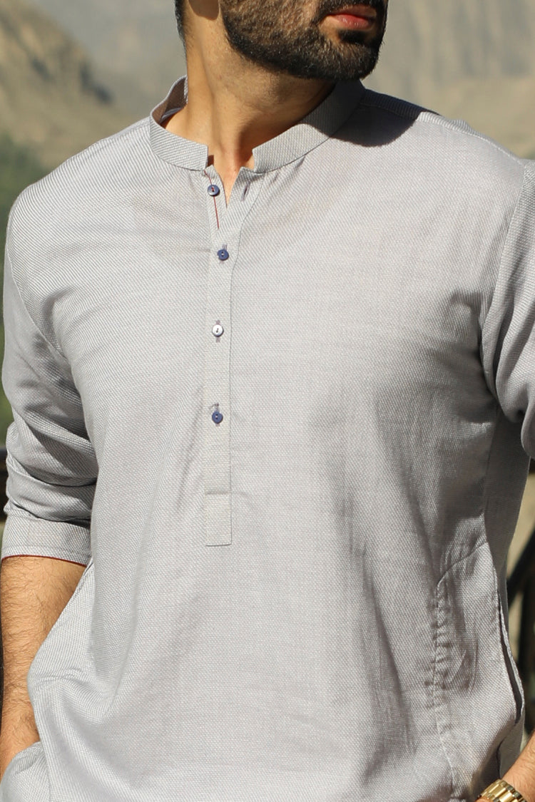 Grey Blended Kurta - AL-K-662