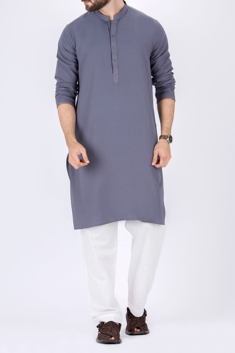 Teal Blue Blended Kurta - AL-K-687