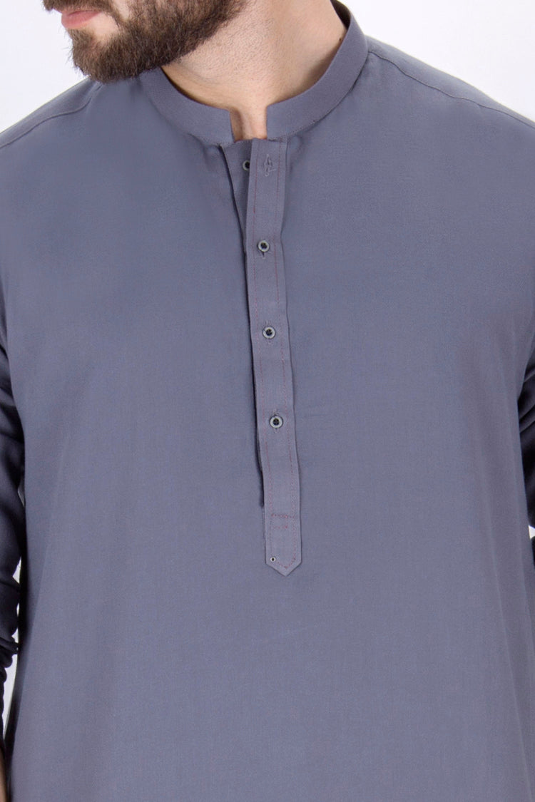 Teal Blue Blended Kurta - AL-K-687