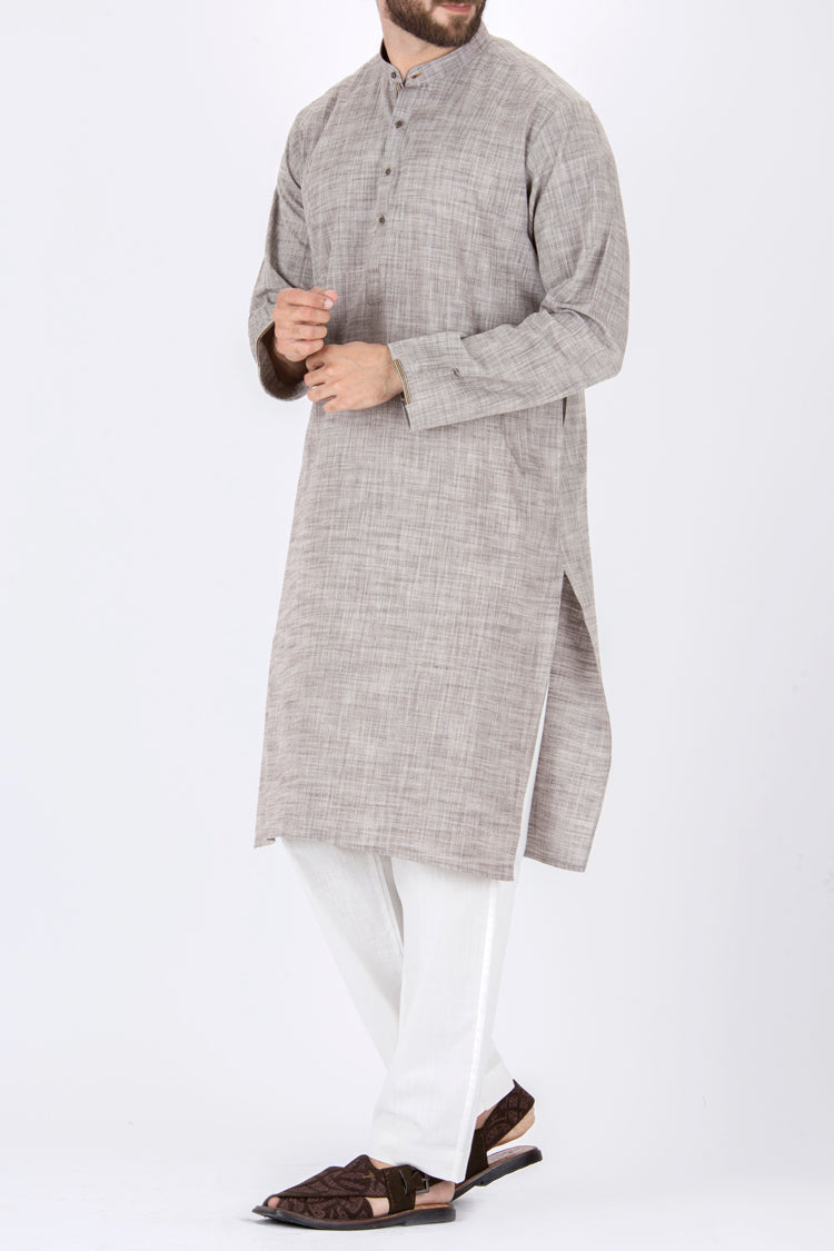 Grey Blended Kurta - AL-K-693