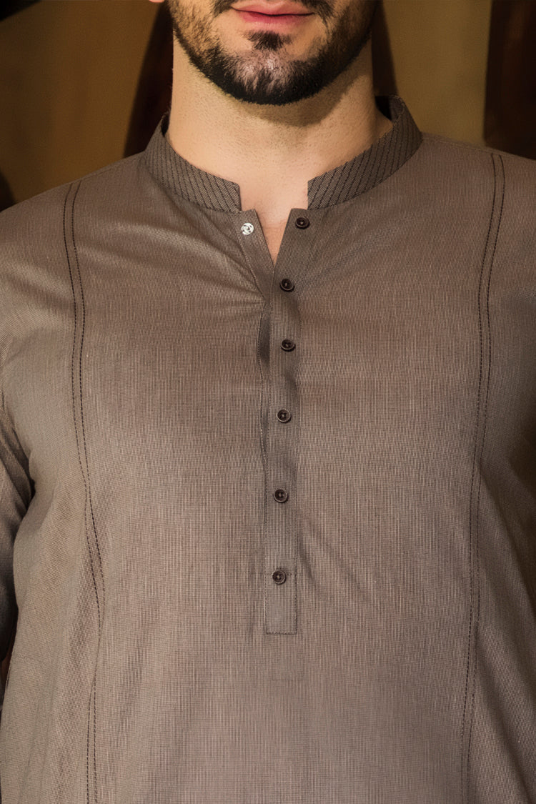 Brown Blended Kurta - AL-K-742