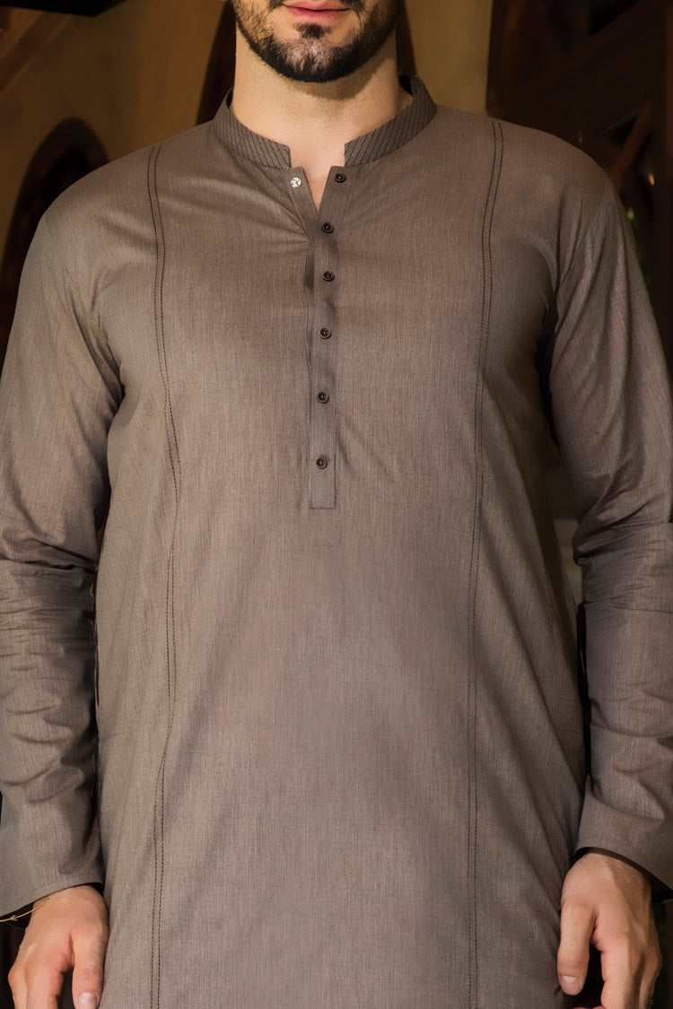 Brown Blended Kurta - AL-K-742