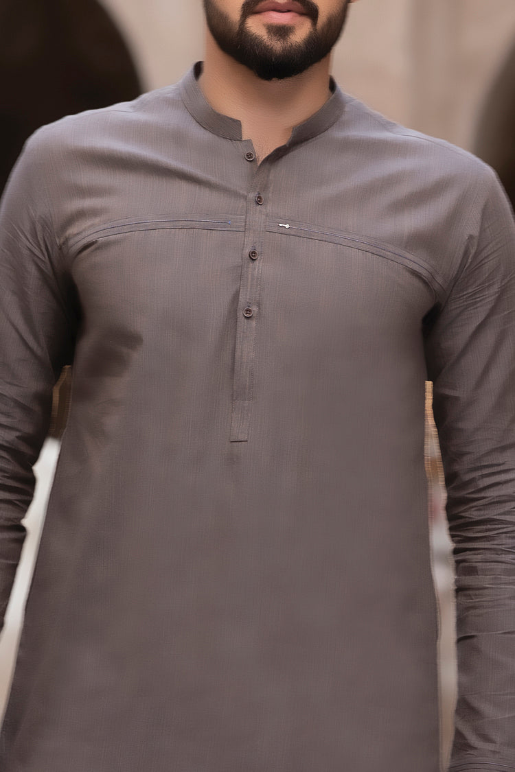 Brown Cotton Kurta - AL-K-747