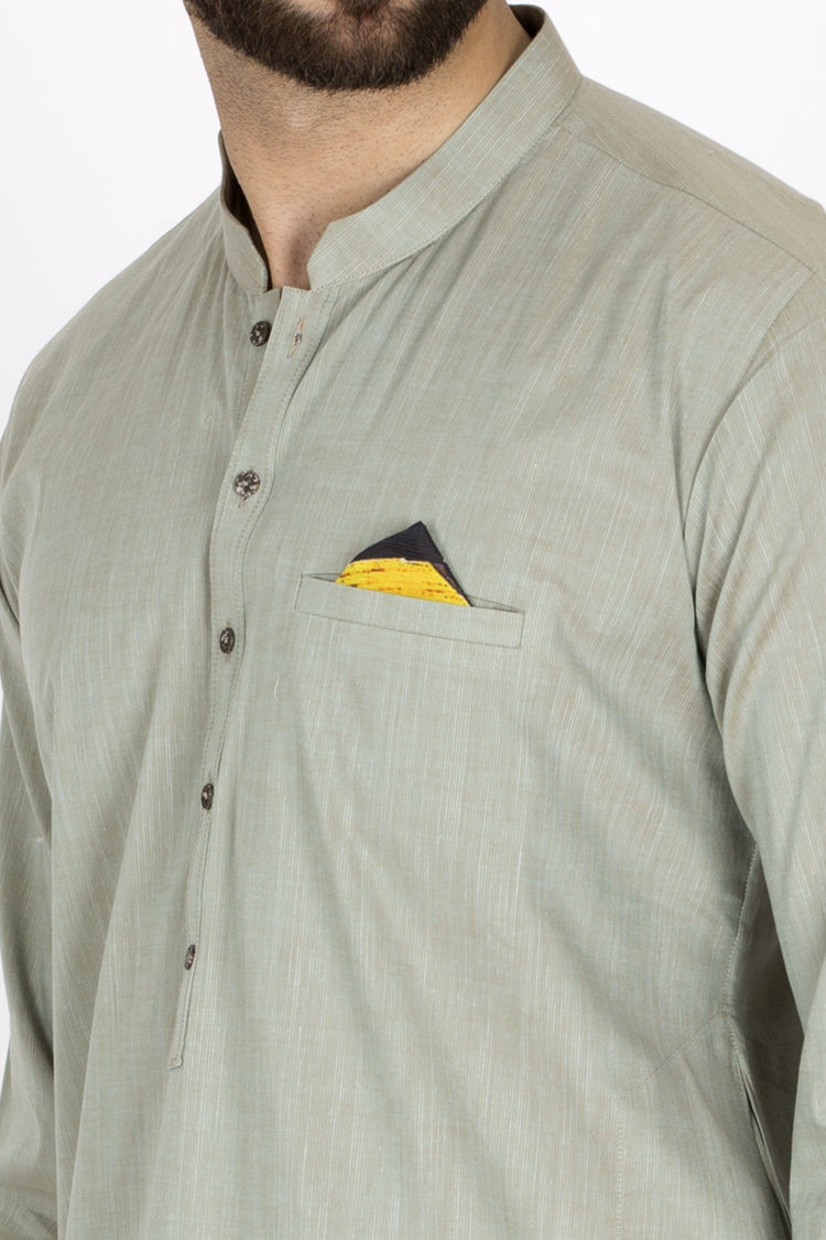 Light Green Cotton Kurta - AL-K-781
