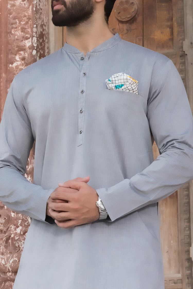 Grey Cotton Kurta - AL-K-782