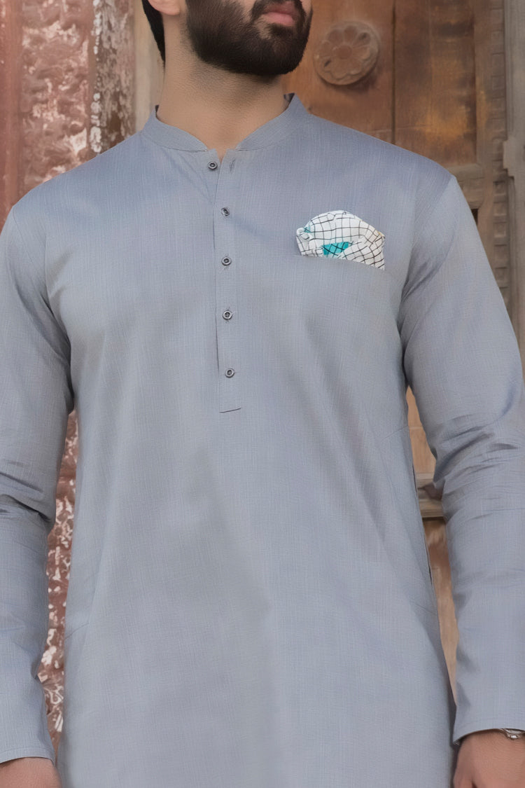 Grey Cotton Kurta - AL-K-782
