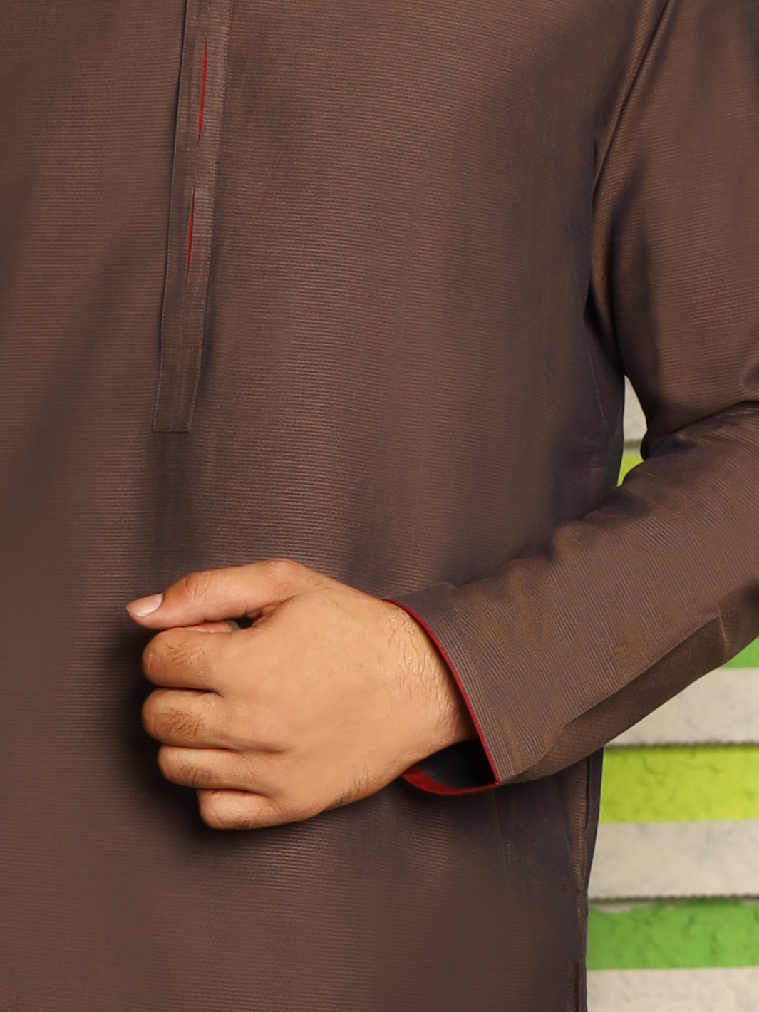 Brown Cotton Kurta - AL-K-834