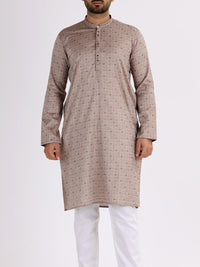 Brown Jacquard Kurta - AL-K-844