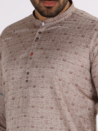 Brown Jacquard Kurta - AL-K-844