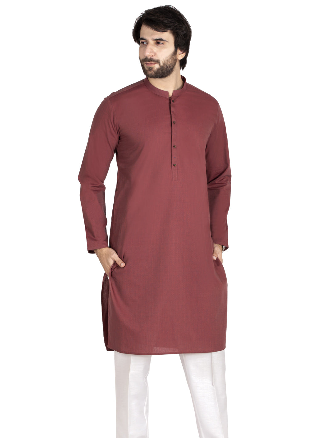 Maroon Blended Kurta - AL-K-880