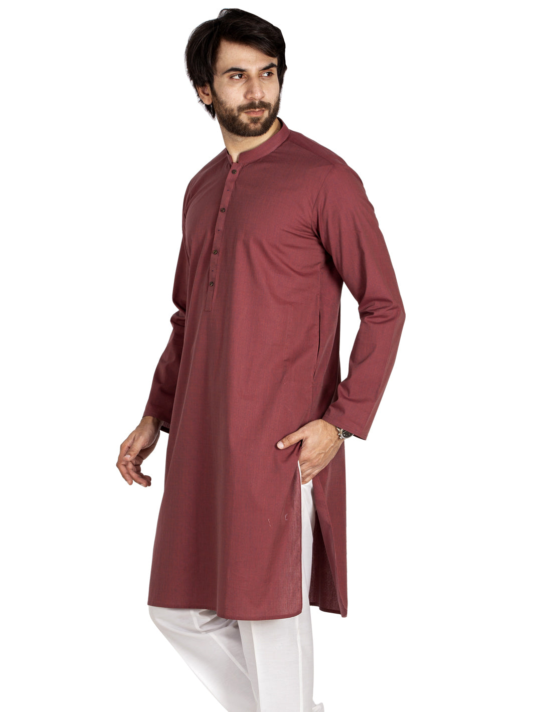 Maroon Blended Kurta - AL-K-880