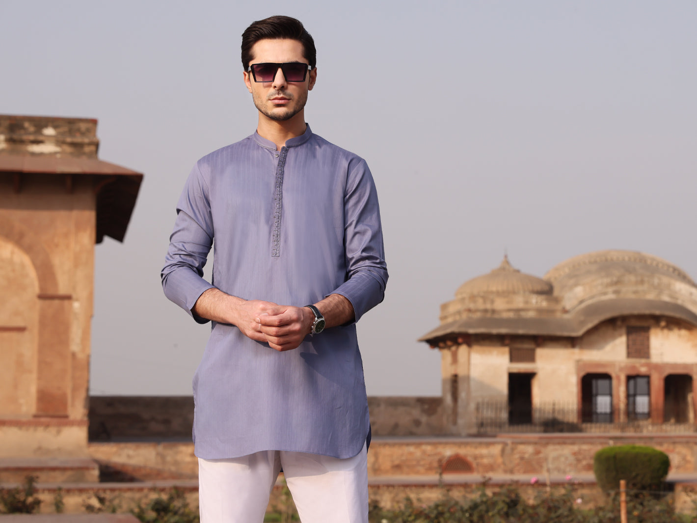 Purple Cotton Kurta - AL-K-893A