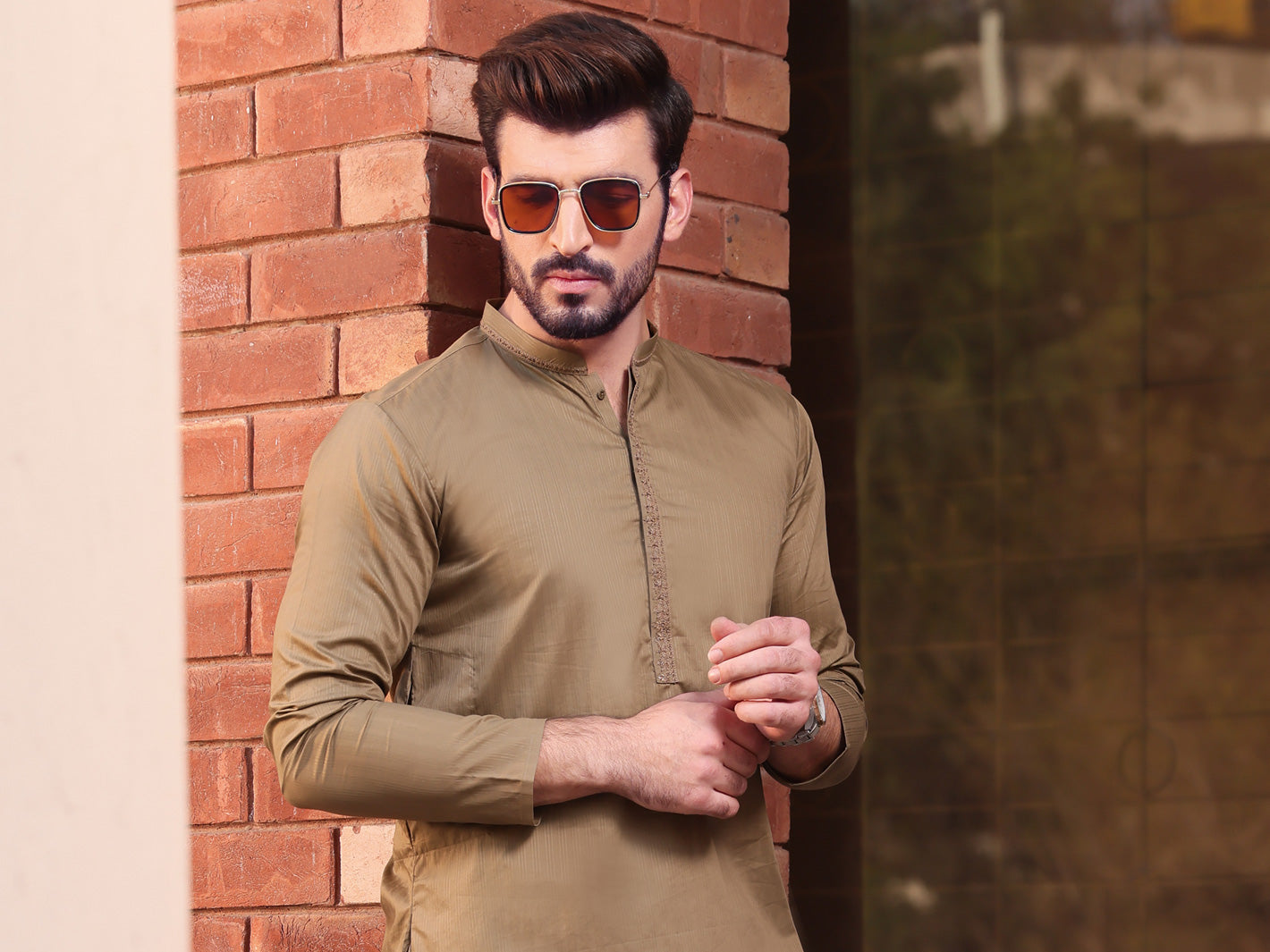 Green Cotton Kurta - AL-K-894