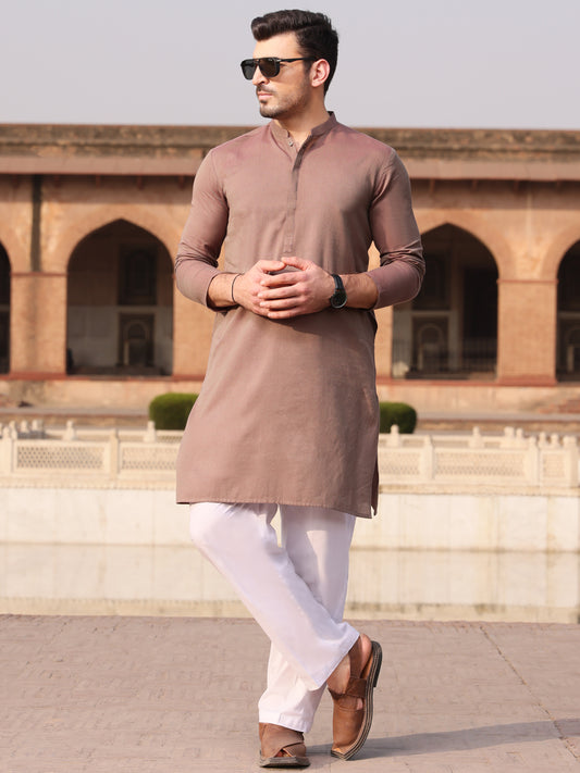 Brown Cotton Kurta - AL-K-912