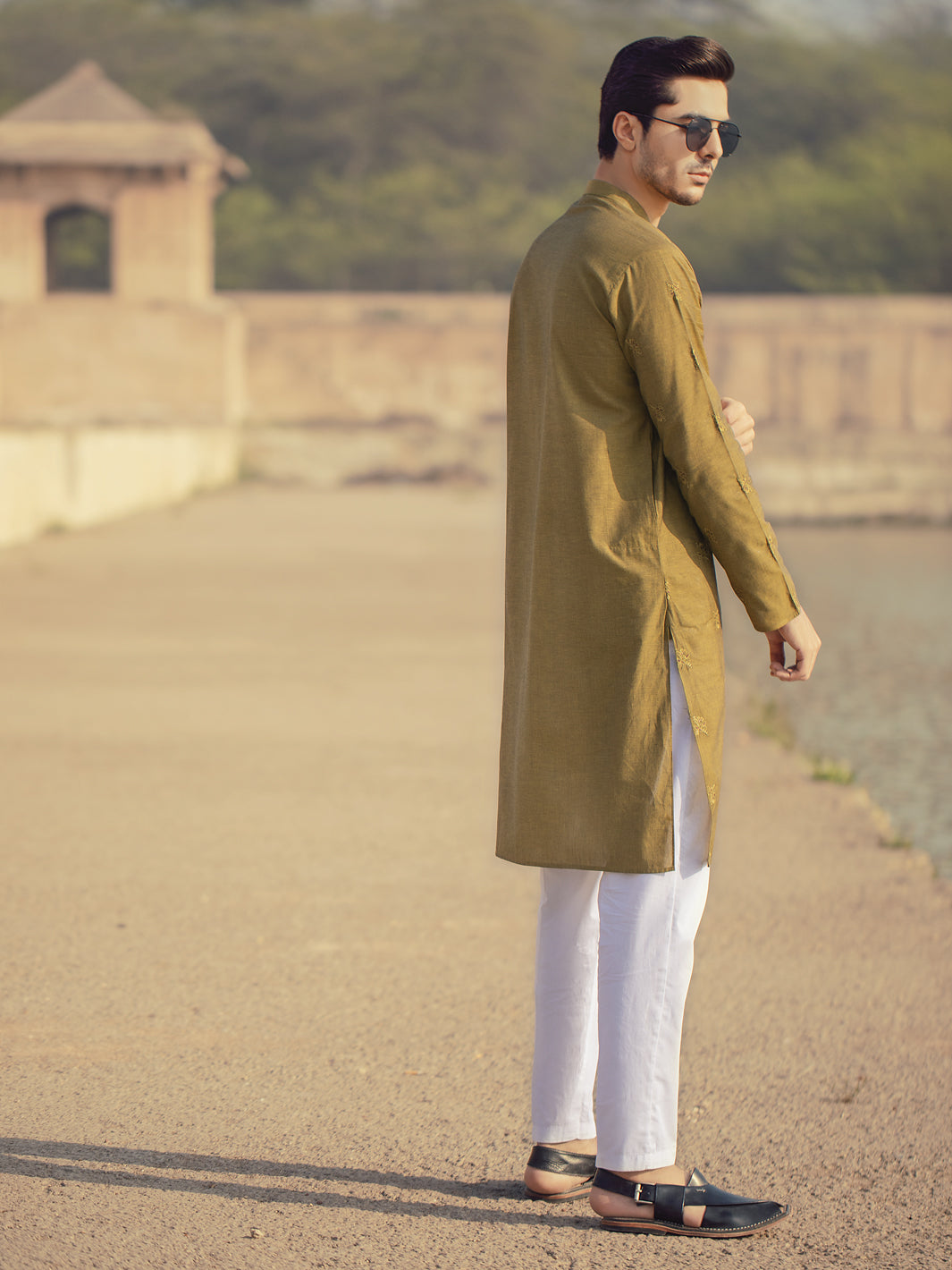 Green Cotton Kurta - AL-K-914A