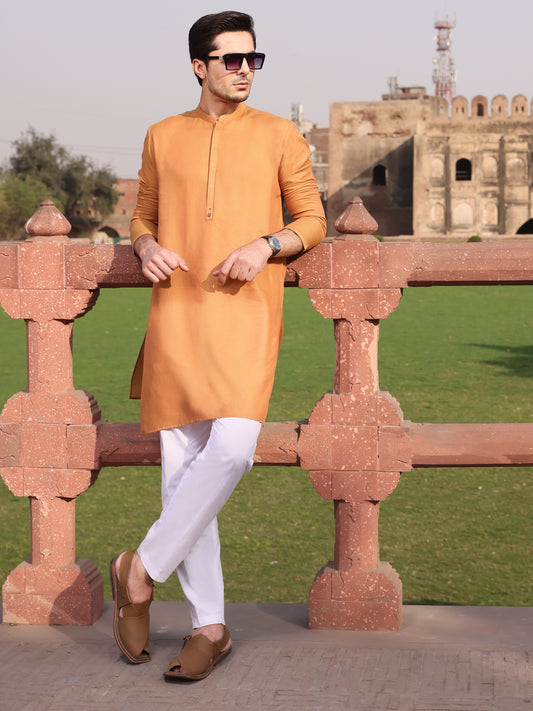 Mustard Cotton Kurta - AL-K-924