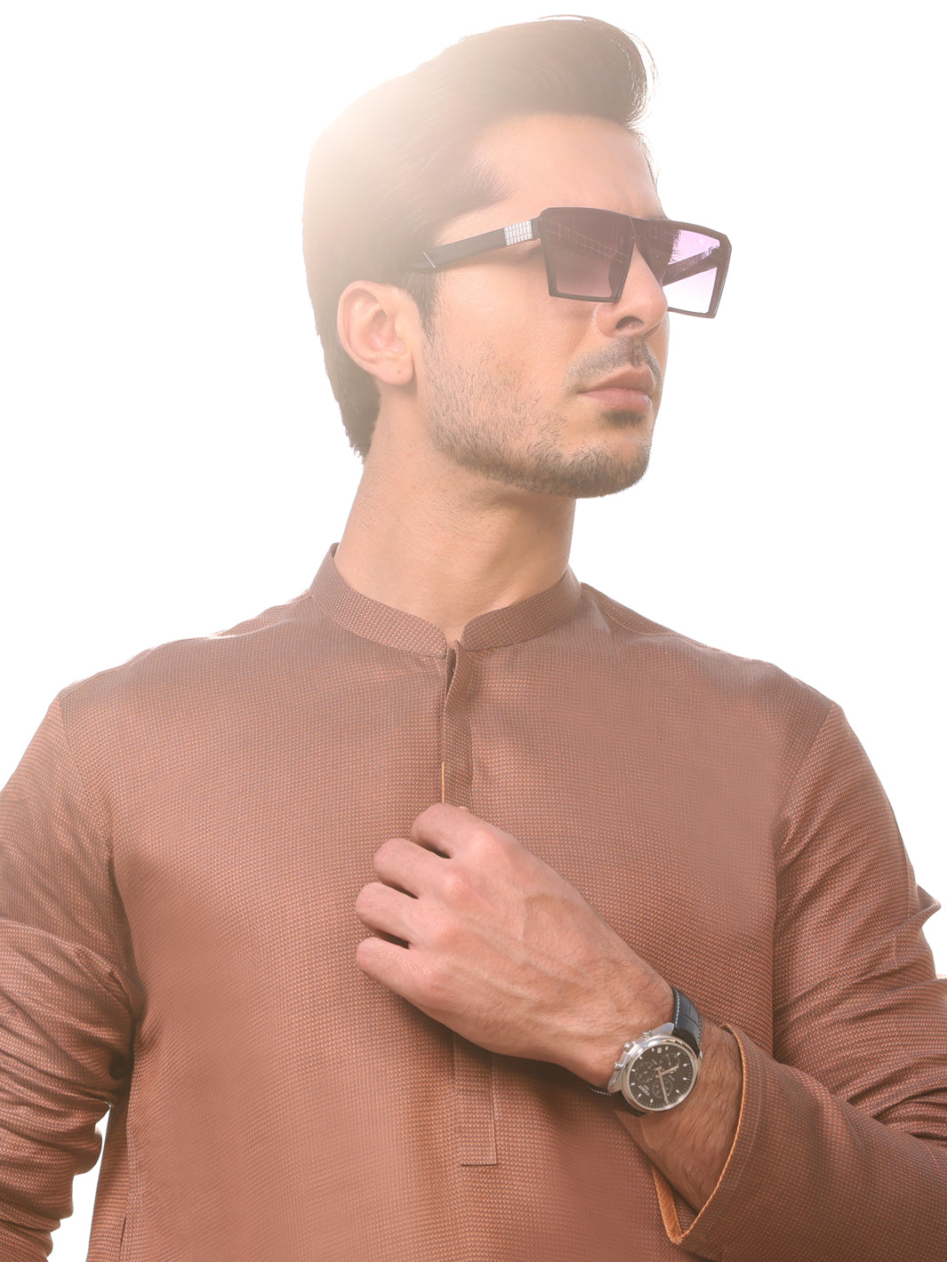 Brown Cotton Kurta - AL-K-926