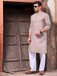 Light Brown Blended Kurta - AL-K-928