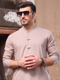 Light Brown Blended Kurta - AL-K-928