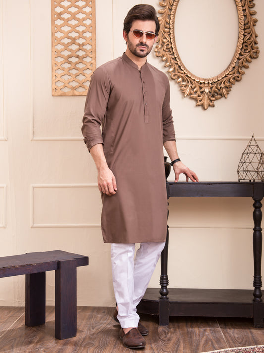 Brown Blended Kurta - AL-K-935