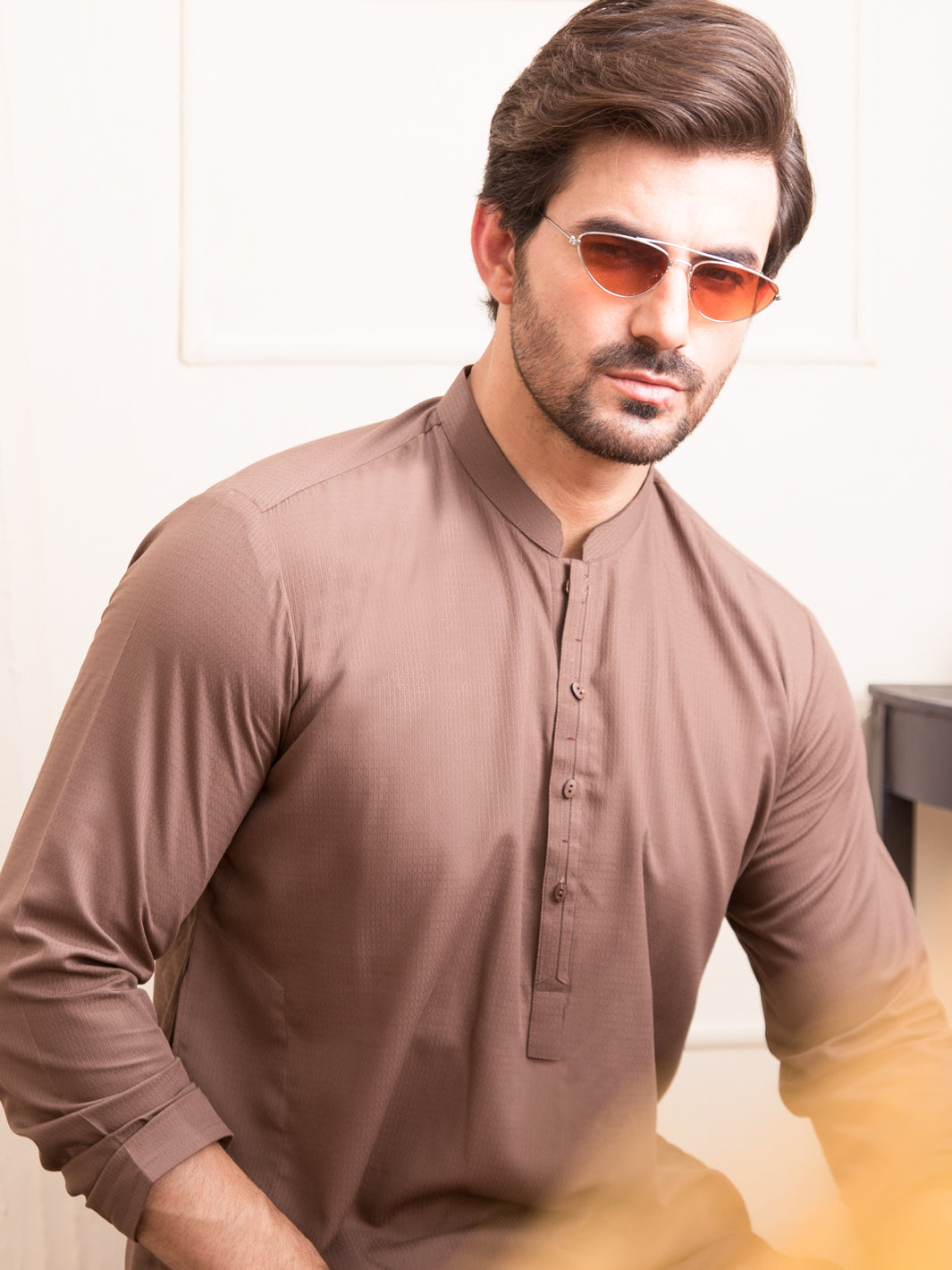 Brown Blended Kurta - AL-K-935