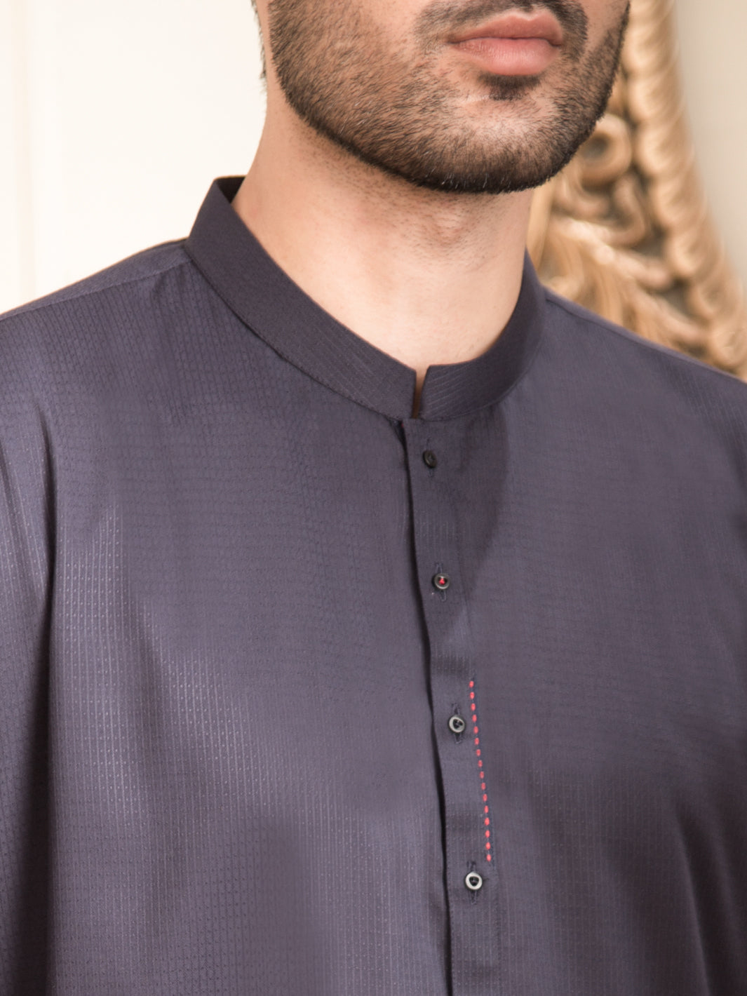 Dark Grey Blended Kurta - AL-K-936