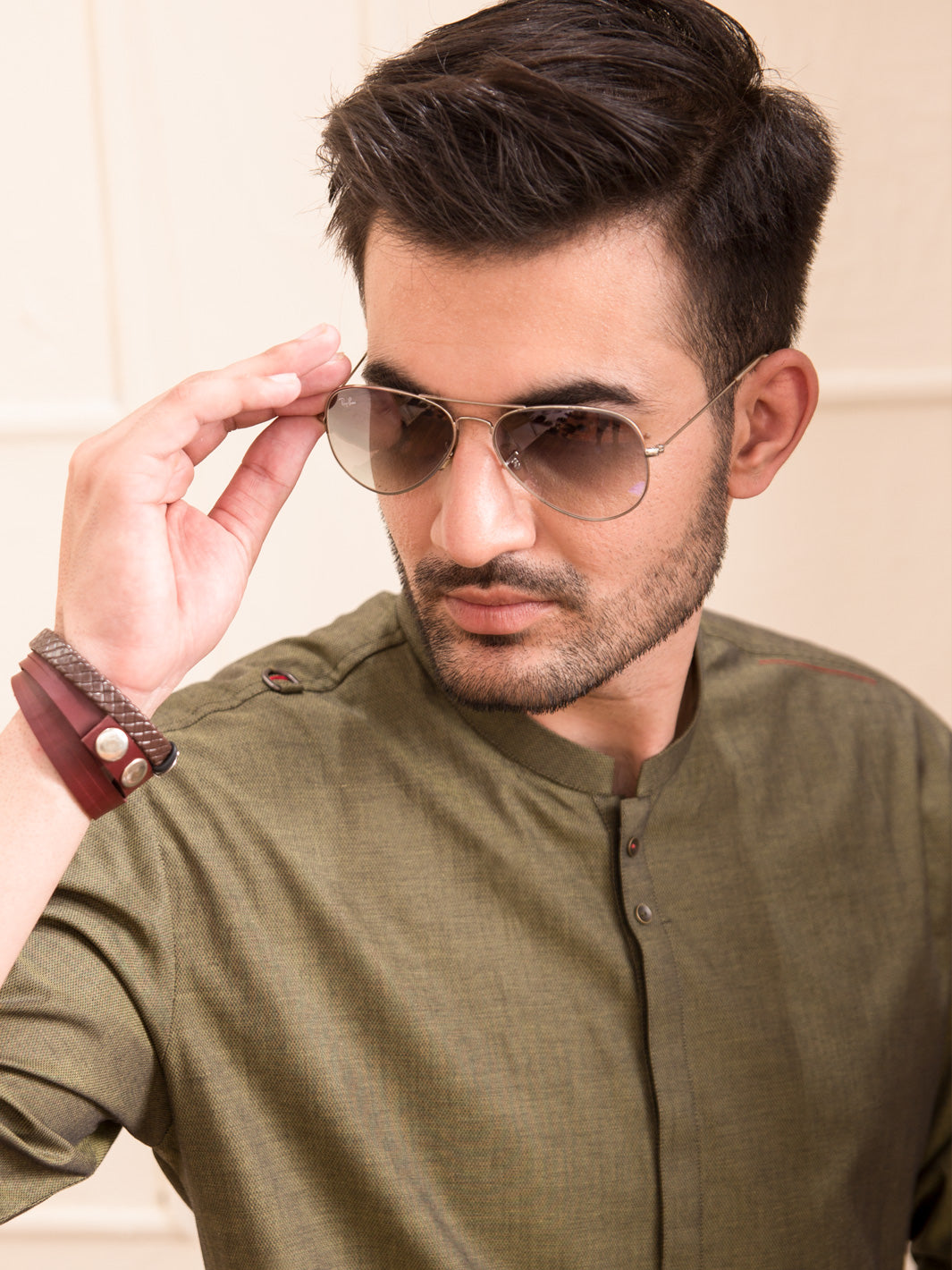 Green Blended Kurta - AL-K-941