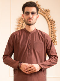 Brown Cotton Kurta - AL-K-947