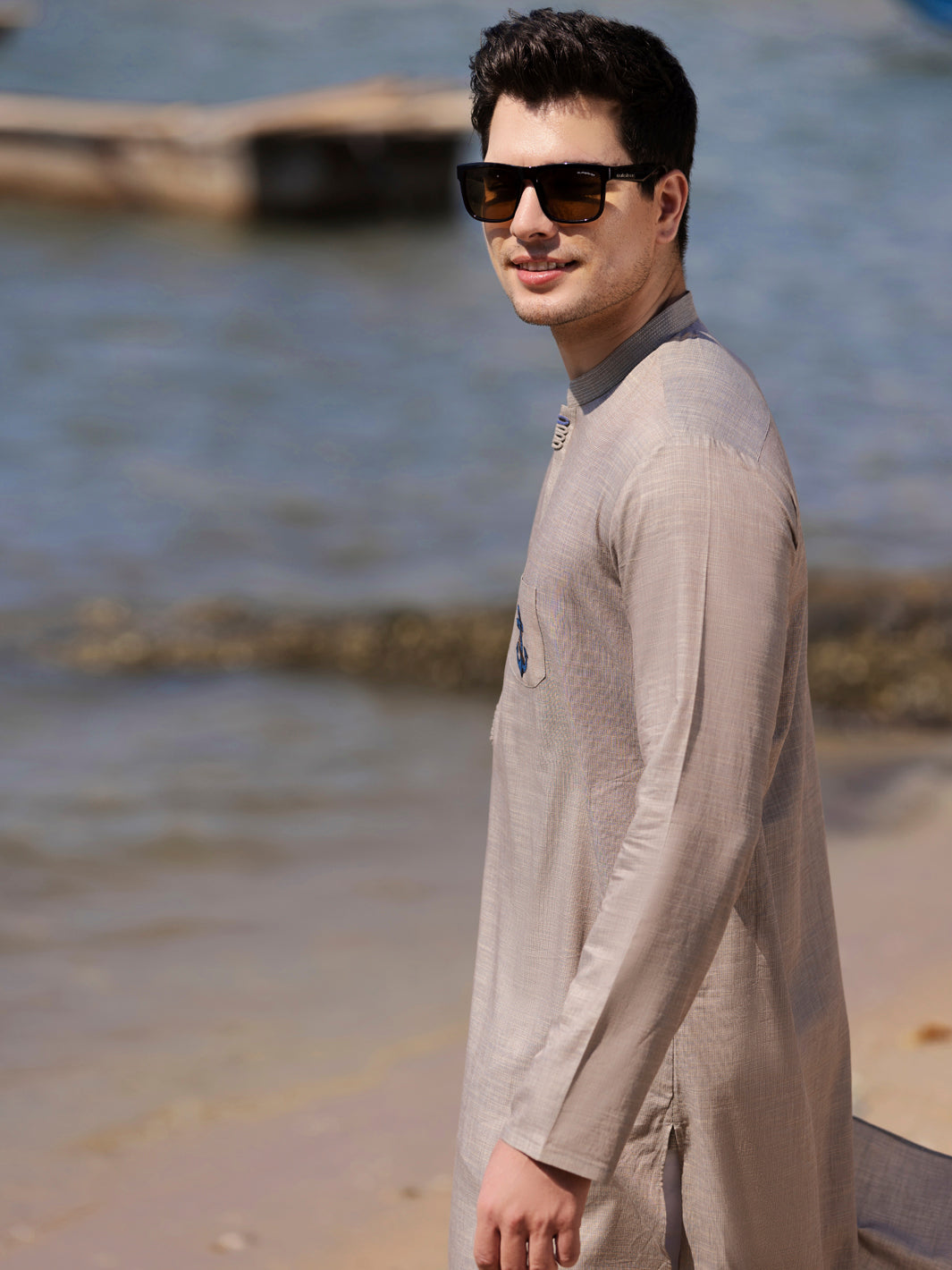 Light Grey Cotton Kurta - AL-K-962