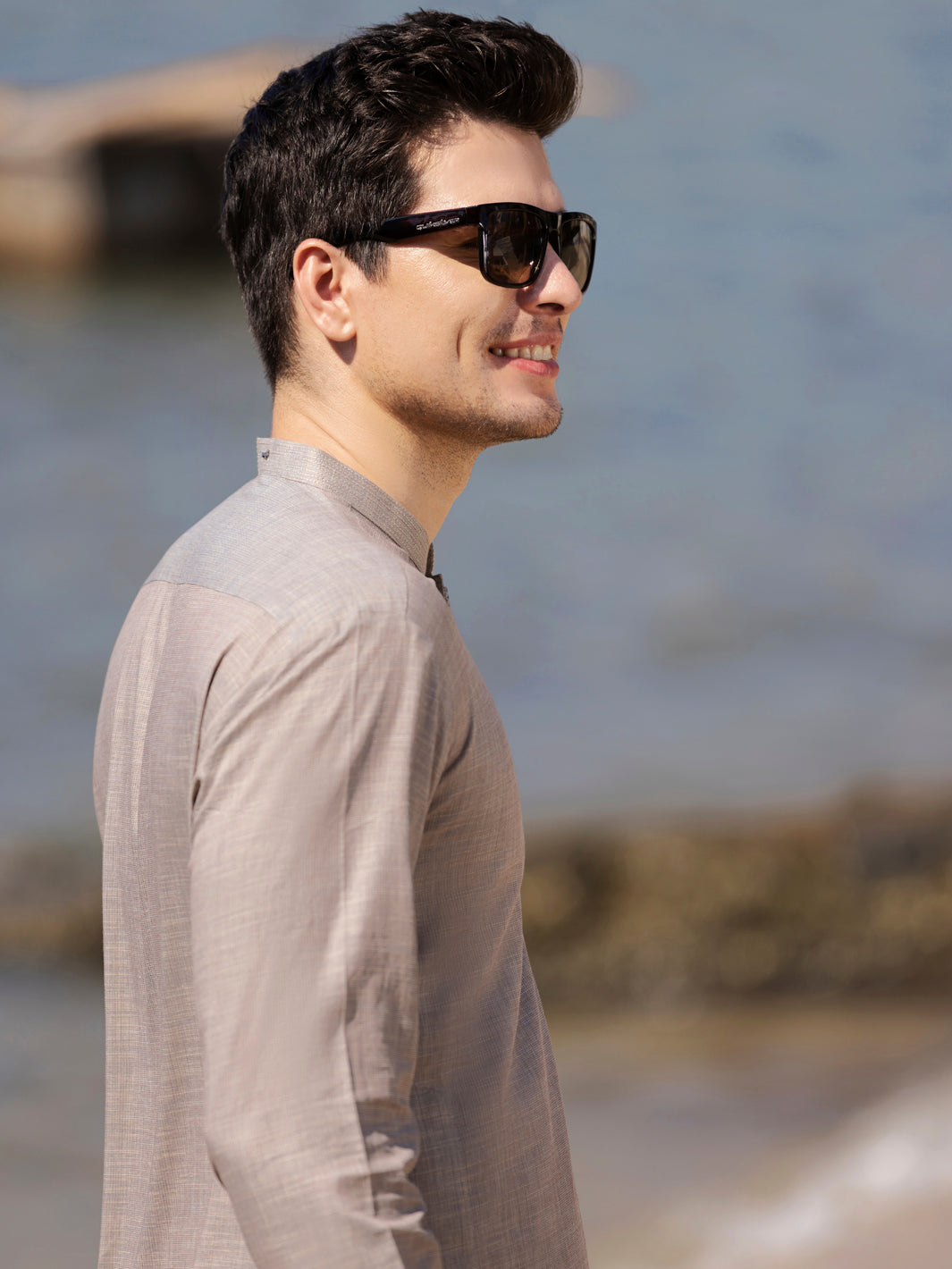 Light Grey Cotton Kurta - AL-K-962