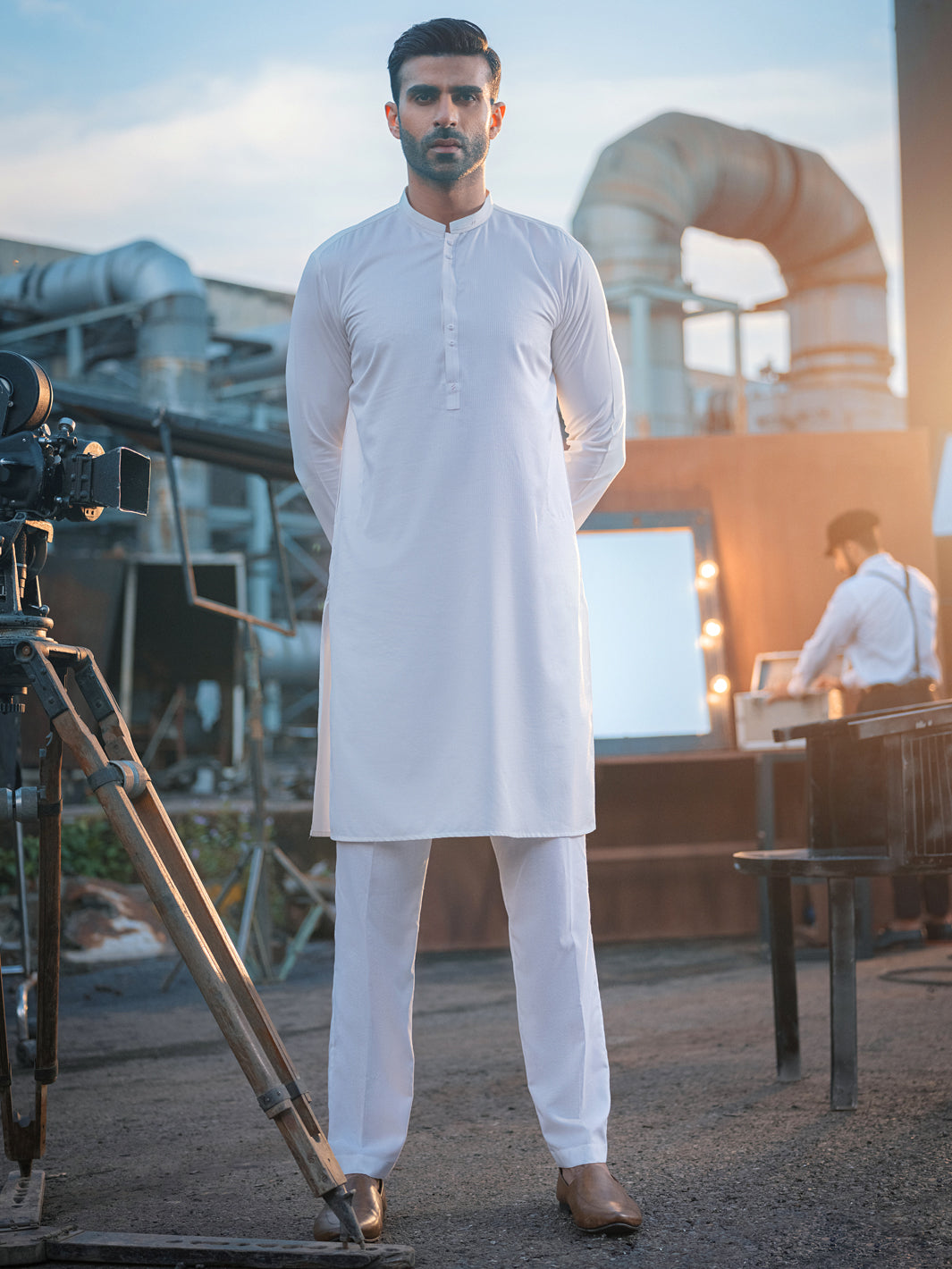 White Blended Kurta - AL-K-971
