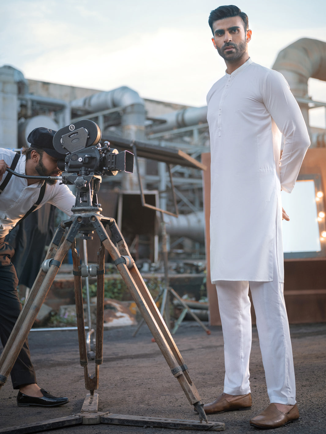 White Blended Kurta - AL-K-971