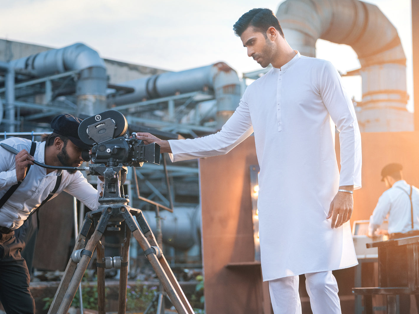White Blended Kurta - AL-K-971