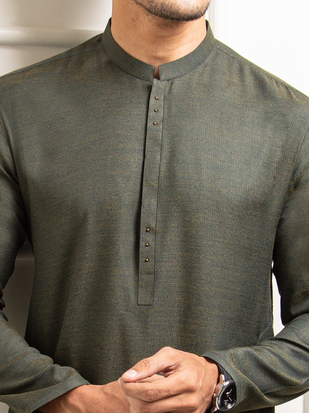 Green Blended Kurta - AL-K-977
