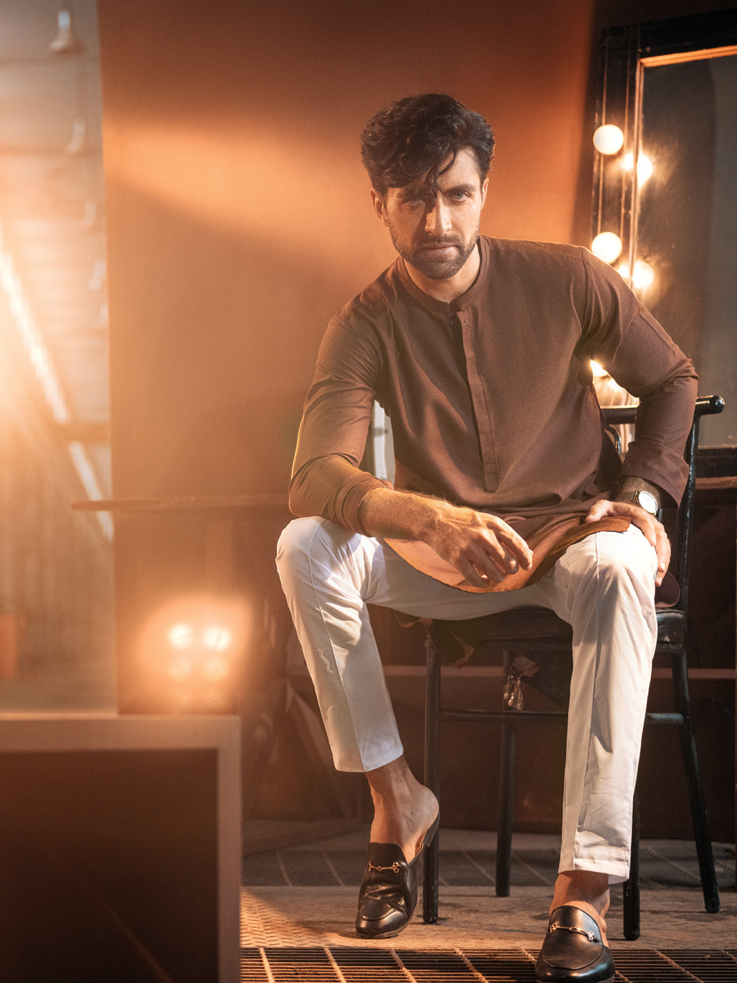 Rust Blended Kurta - AL-K-979