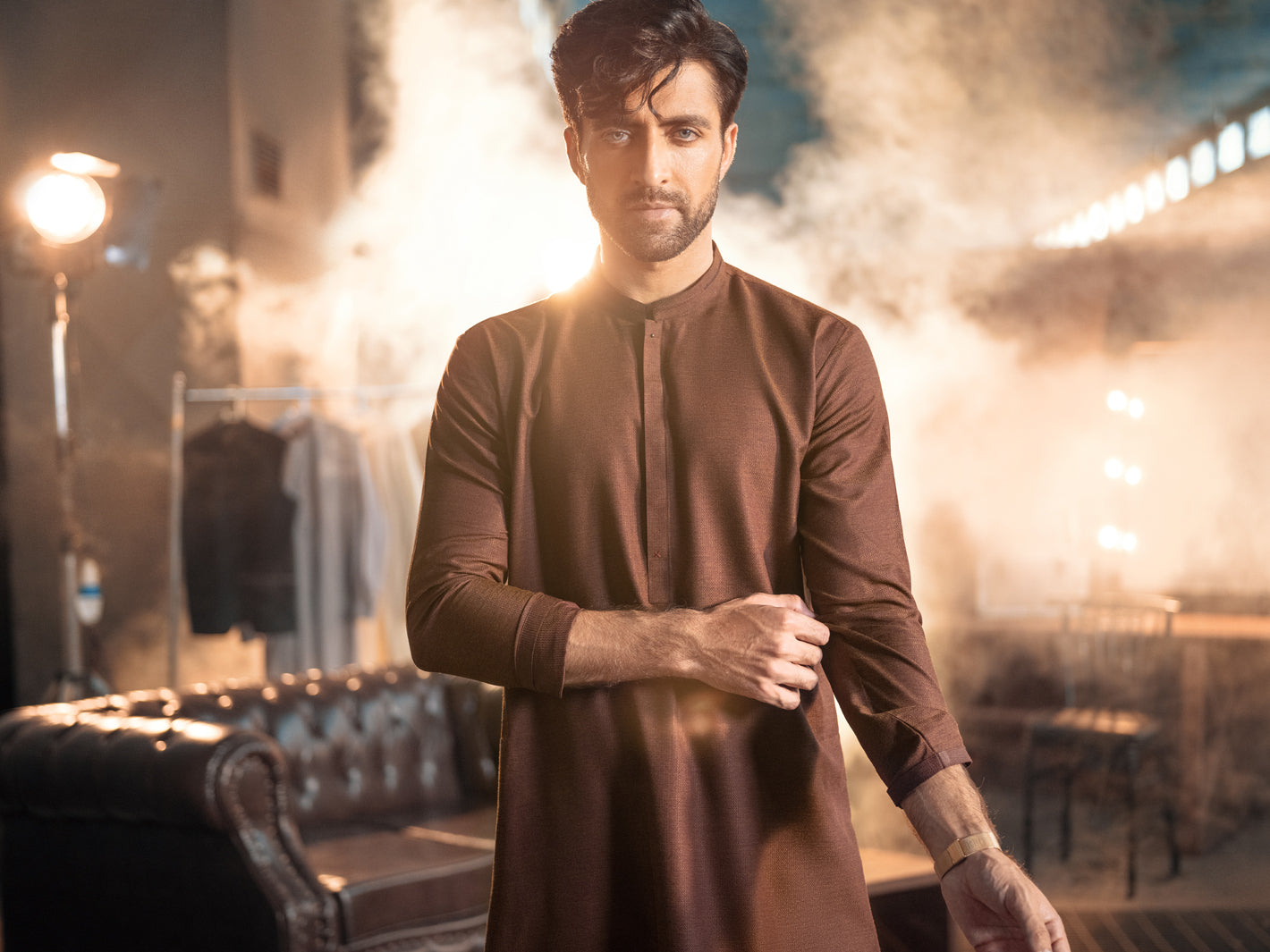 Rust Blended Kurta - AL-K-979