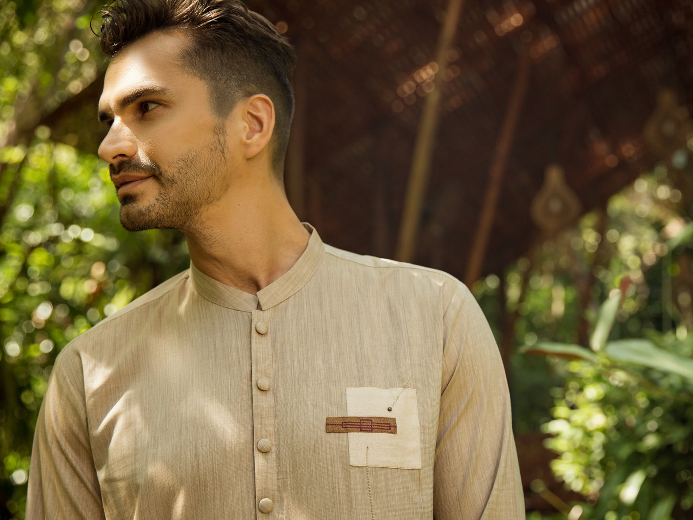 Beige Blended Kurta - AL-K-994