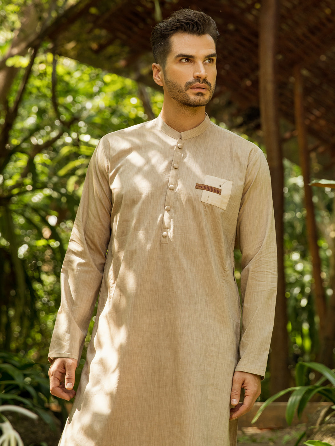 Beige Blended Kurta - AL-K-994