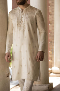 Cream Khaddi Formal Kurta - AL-K-SP-015