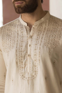 Cream Khaddi Formal Kurta - AL-K-SP-015